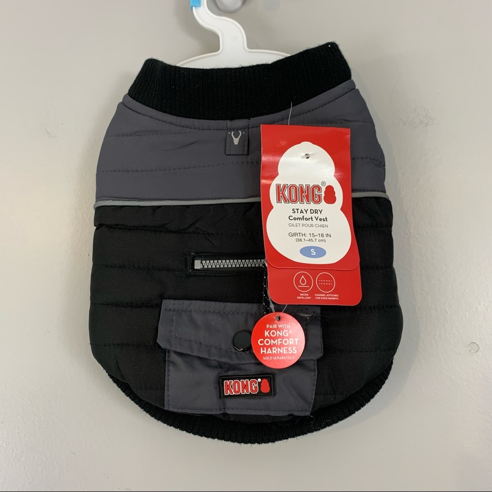 New! Kong Stay Dry Comfort Vest Water Repellent Puffer Rain Coat Jacket